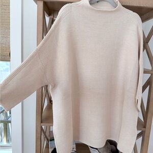 Kerisma Cream 3/4 Sleeve Mock neck Sweater